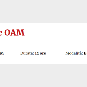 Esame OAM in e-learning